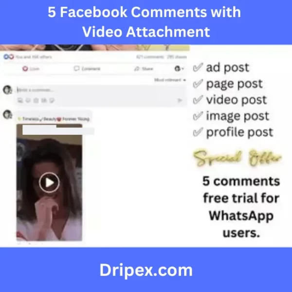 5 Facebook Comments with Video Attachment